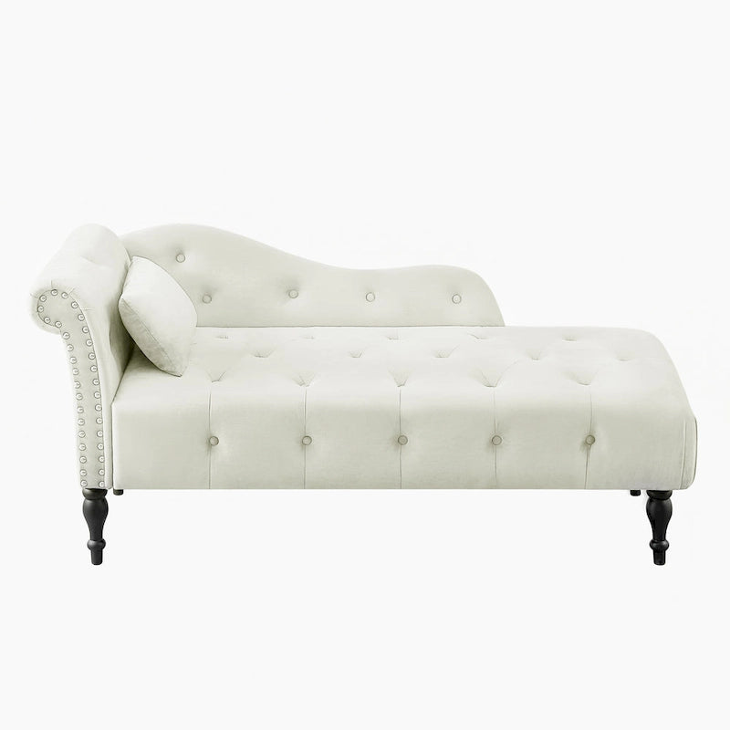 Chaise longue con tappezzeria capitonné in velluto rosa / bianco / blu / grigio / bordeaux, 1 posto