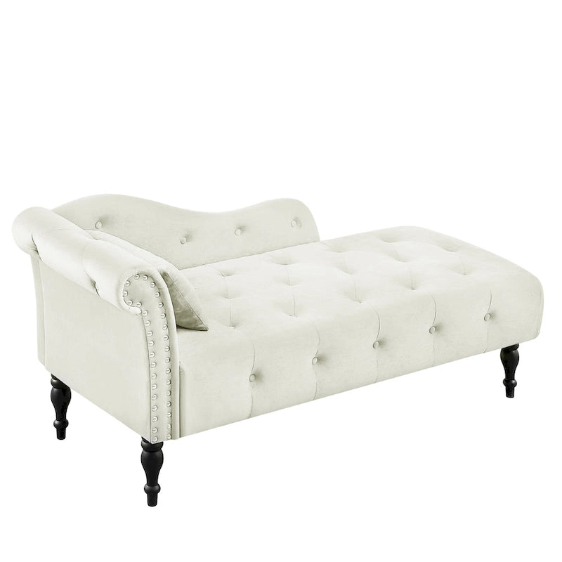 Chaise longue con tappezzeria capitonné in velluto rosa / bianco / blu / grigio / bordeaux, 1 posto