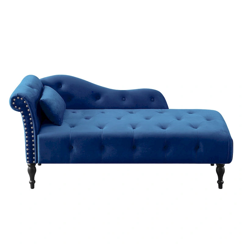Chaise longue con tappezzeria capitonné in velluto rosa / bianco / blu / grigio / bordeaux, 1 posto