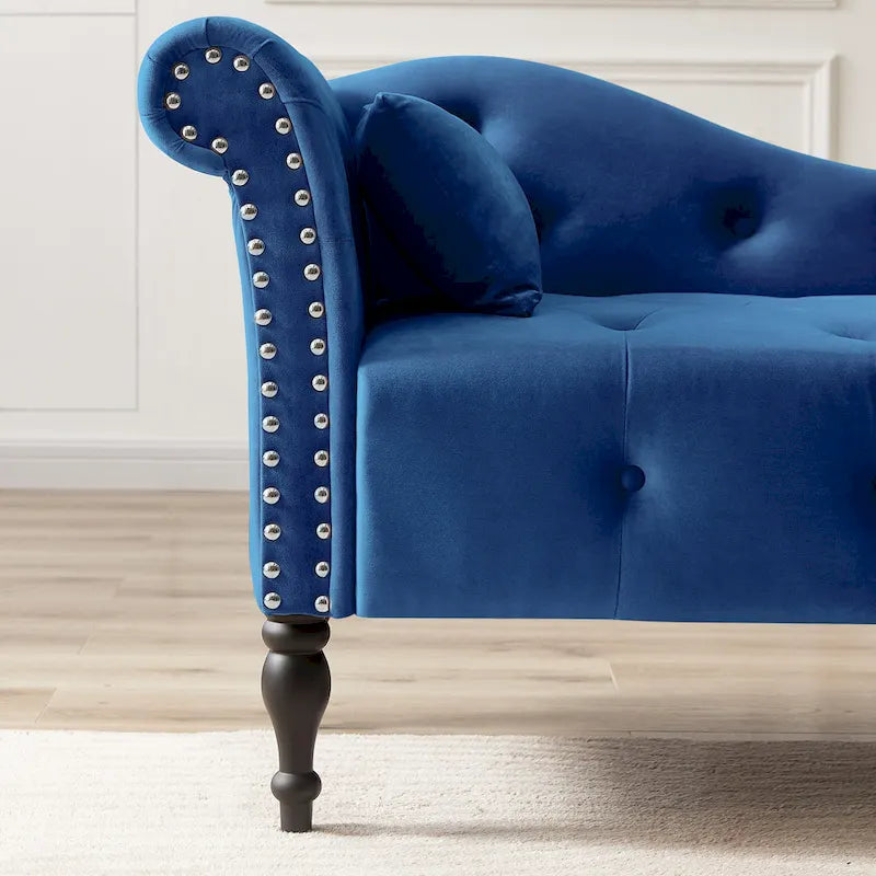 Chaise longue con tappezzeria capitonné in velluto rosa / bianco / blu / grigio / bordeaux, 1 posto