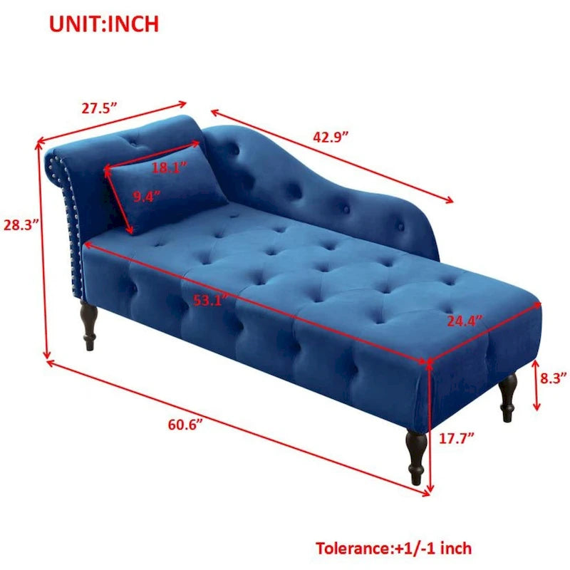 Chaise longue con tappezzeria capitonné in velluto rosa / bianco / blu / grigio / bordeaux, 1 posto