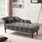 Chaise longue con tappezzeria capitonné in velluto rosa / bianco / blu / grigio / bordeaux, 1 posto