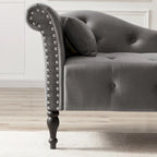 Chaise longue con tappezzeria capitonné in velluto rosa / bianco / blu / grigio / bordeaux, 1 posto