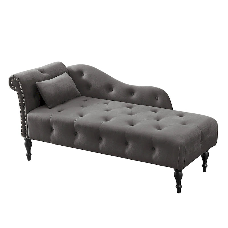 Chaise longue con tappezzeria capitonné in velluto rosa / bianco / blu / grigio / bordeaux, 1 posto