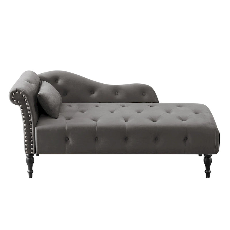 Chaise longue con tappezzeria capitonné in velluto rosa / bianco / blu / grigio / bordeaux, 1 posto