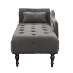 Chaise longue con tappezzeria capitonné in velluto rosa / bianco / blu / grigio / bordeaux, 1 posto