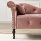 Chaise longue con tappezzeria capitonné in velluto rosa / bianco / blu / grigio / bordeaux, 1 posto