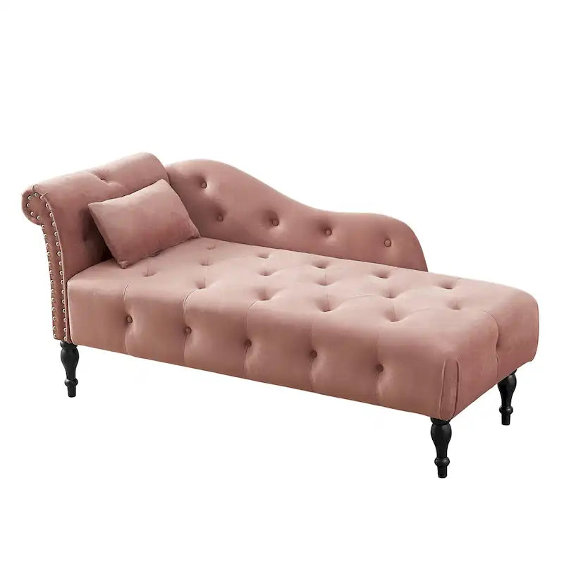 Chaise longue con tappezzeria capitonné in velluto rosa / bianco / blu / grigio / bordeaux, 1 posto