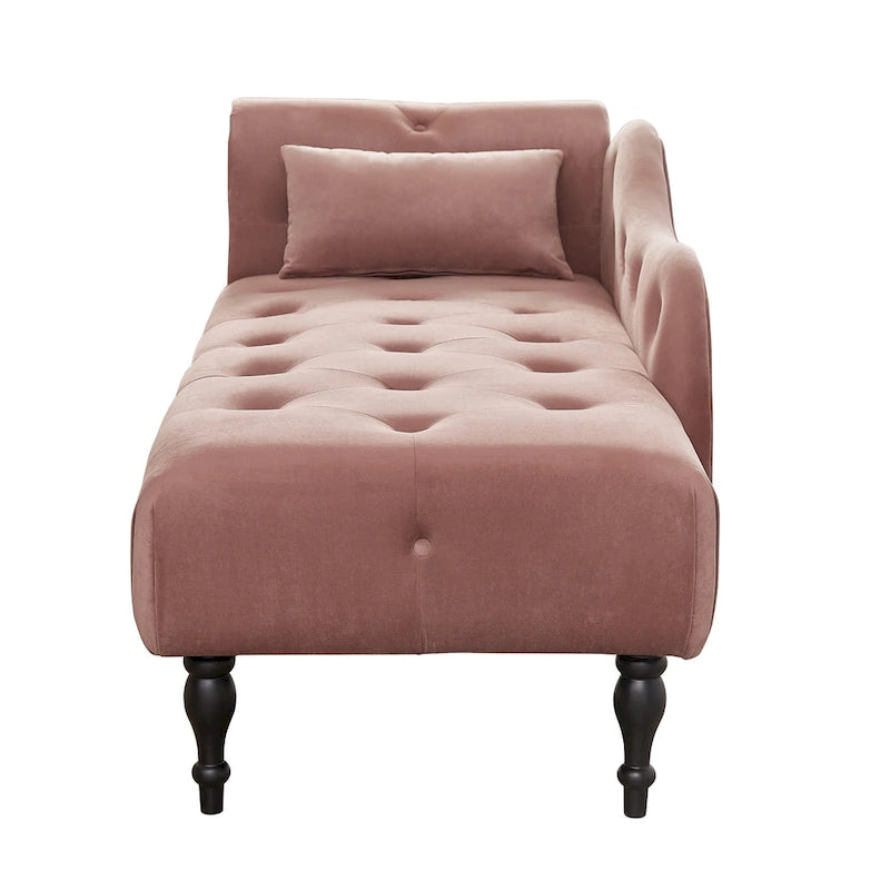 Chaise longue con tappezzeria capitonné in velluto rosa / bianco / blu / grigio / bordeaux, 1 posto