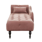 Chaise longue con tappezzeria capitonné in velluto rosa / bianco / blu / grigio / bordeaux, 1 posto