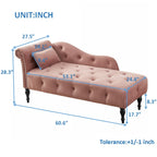 Chaise longue con tappezzeria capitonné in velluto rosa / bianco / blu / grigio / bordeaux, 1 posto