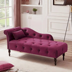 Chaise longue con tappezzeria capitonné in velluto rosa / bianco / blu / grigio / bordeaux, 1 posto