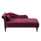 Chaise longue con tappezzeria capitonné in velluto rosa / bianco / blu / grigio / bordeaux, 1 posto