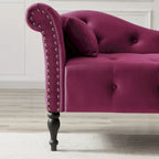 Chaise longue con tappezzeria capitonné in velluto rosa / bianco / blu / grigio / bordeaux, 1 posto