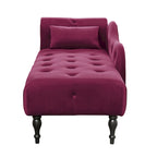 Chaise longue con tappezzeria capitonné in velluto rosa / bianco / blu / grigio / bordeaux, 1 posto