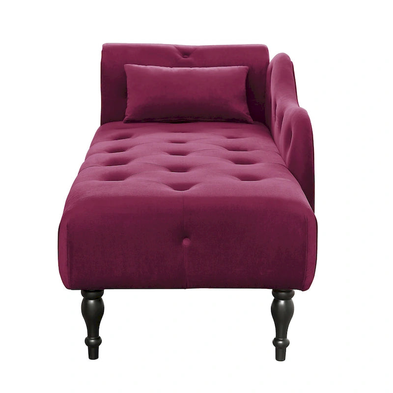 Chaise longue con tappezzeria capitonné in velluto rosa / bianco / blu / grigio / bordeaux, 1 posto