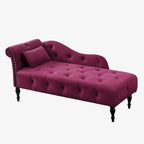 Chaise longue con tappezzeria capitonné in velluto rosa / bianco / blu / grigio / bordeaux, 1 posto