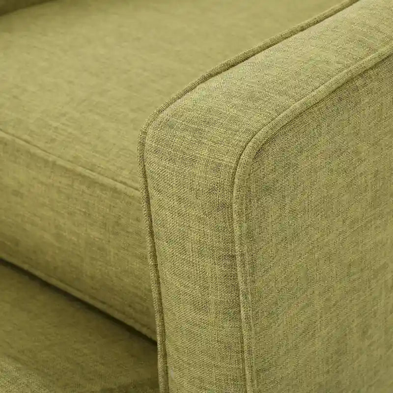 Poltrona reclinabile Mid-Century con poggiapiedi, rivestimento in tessuto verde, schienale capitonné, gambe in legno di faggio