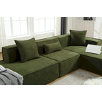 Verde 129.5 Divano Sezionale a L a 4 Posti Minimalista Modulare con Chaise Longue, Design Versatile a Combinazione Libera