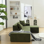 Verde 129.5 Divano Sezionale a L a 4 Posti Minimalista Modulare con Chaise Longue, Design Versatile a Combinazione Libera