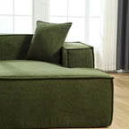 Verde 129.5 Divano Sezionale a L a 4 Posti Minimalista Modulare con Chaise Longue, Design Versatile a Combinazione Libera