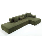 Verde 129.5 Divano Sezionale a L a 4 Posti Minimalista Modulare con Chaise Longue, Design Versatile a Combinazione Libera