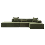 Verde 129.5 Divano Sezionale a L a 4 Posti Minimalista Modulare con Chaise Longue, Design Versatile a Combinazione Libera