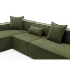 Verde 129.5 Divano Sezionale a L a 4 Posti Minimalista Modulare con Chaise Longue, Design Versatile a Combinazione Libera