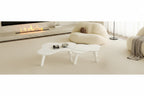 Modern 2-Piece Cloud Shaped Coffee Table Set with Solid Wood Legs and MDF Panel for Living Room