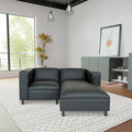 Divano a L Mid Century Modern in ecopelle con struttura in legno massello rivestita