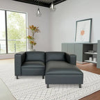 Divano a L Mid Century Modern in ecopelle con struttura in legno massello rivestita