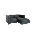 Divano a L Mid Century Modern in ecopelle con struttura in legno massello rivestita
