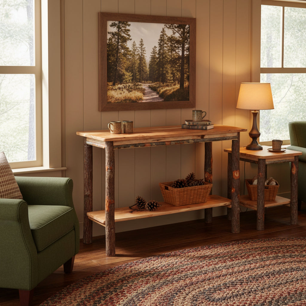 Hickory Log Console Table