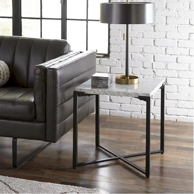 Saxon End Table in Matte Black