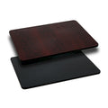 Piano del tavolo laminato reversibile 24x42 nero/mogano e naturale/noce