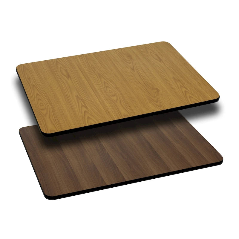 Piano del tavolo laminato reversibile 24x42 nero/mogano e naturale/noce
