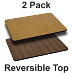 Piano del tavolo laminato reversibile 24x42 nero/mogano e naturale/noce