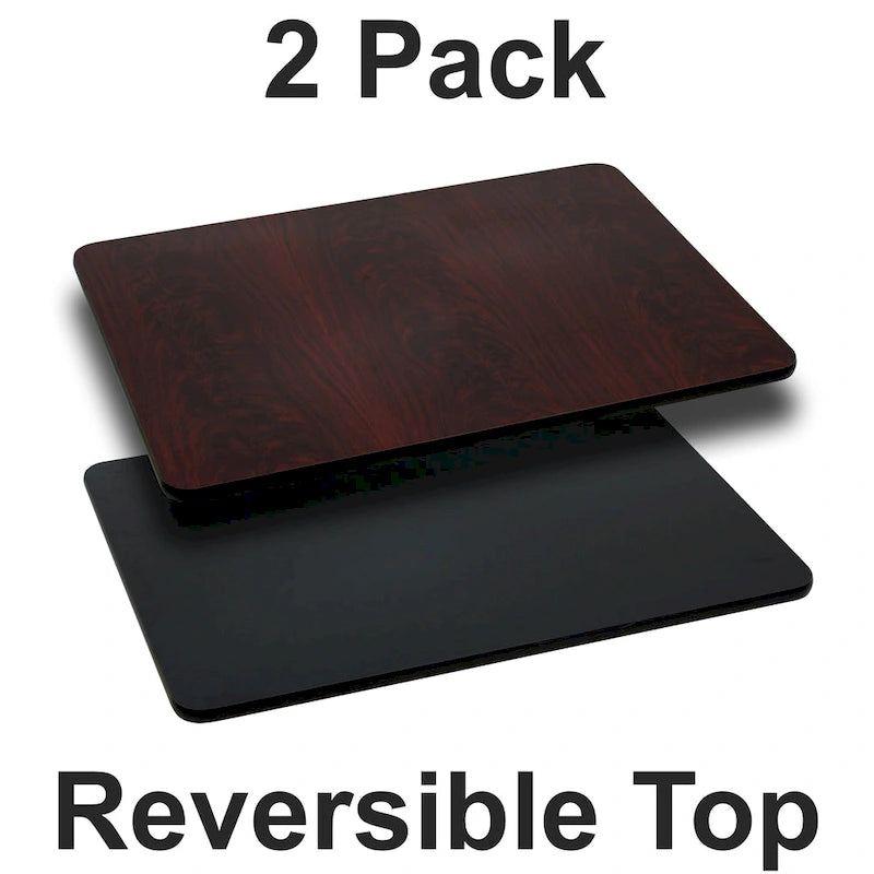 Piano del tavolo laminato reversibile 24x42 nero/mogano e naturale/noce