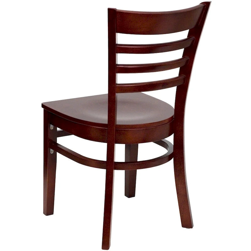 Sedia da Ristorante con Schienale a Doghe in Legno (Set da 2)