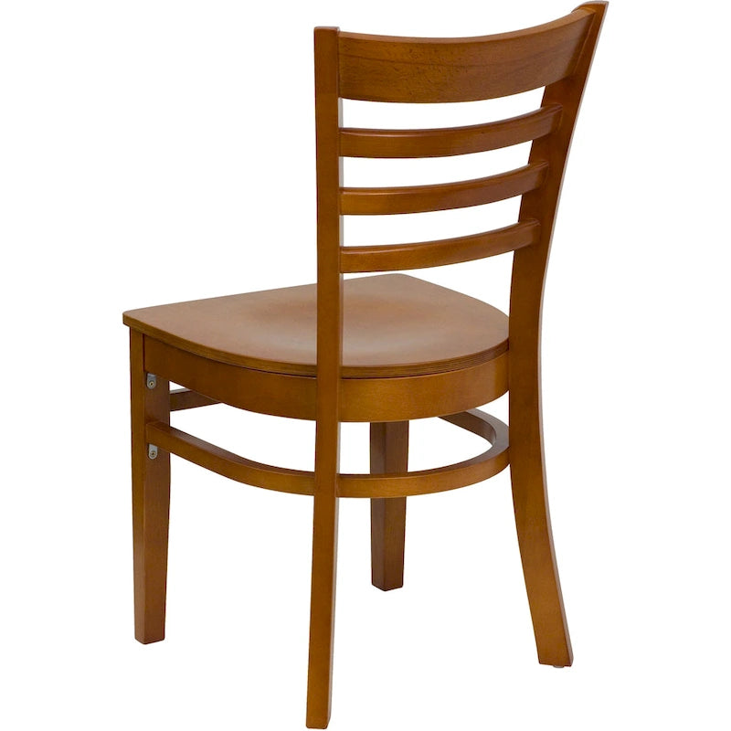 Sedia da Ristorante con Schienale a Doghe in Legno (Set da 2)