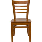 Sedia da Ristorante con Schienale a Doghe in Legno (Set da 2)