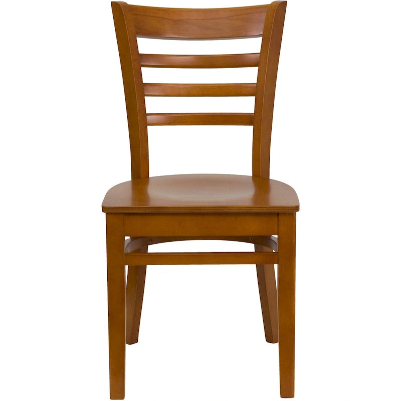 Sedia da Ristorante con Schienale a Doghe in Legno (Set da 2)