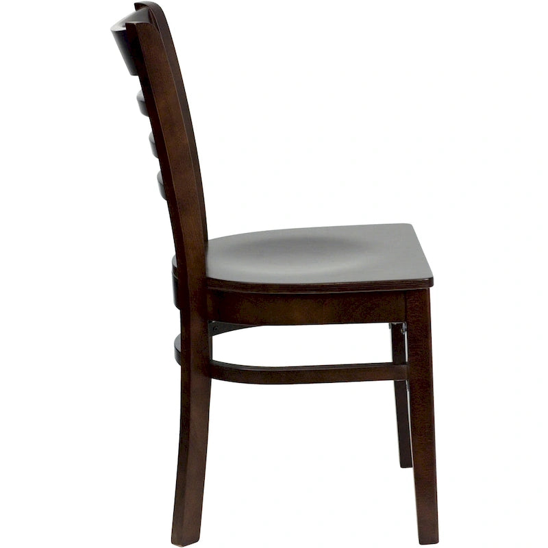 Sedia da Ristorante con Schienale a Doghe in Legno (Set da 2)