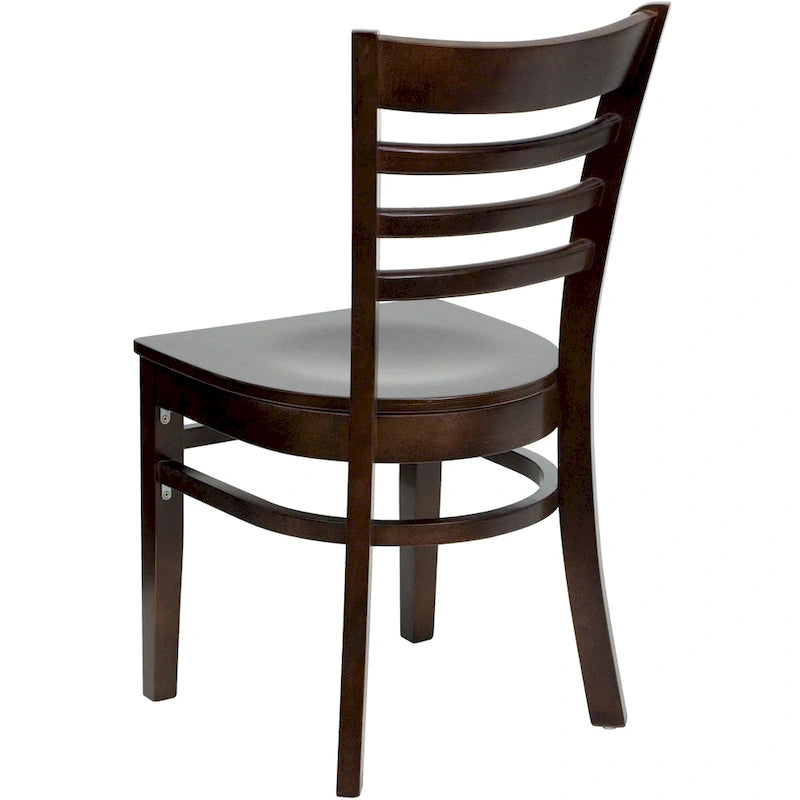 Sedia da Ristorante con Schienale a Doghe in Legno (Set da 2)