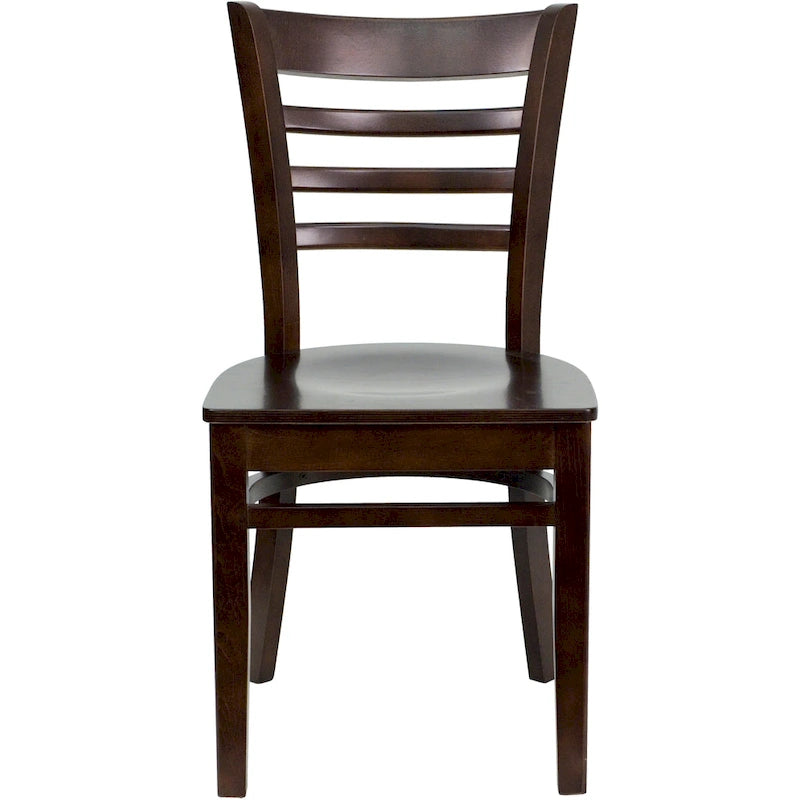 Sedia da Ristorante con Schienale a Doghe in Legno (Set da 2)