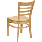 Sedia da Ristorante con Schienale a Doghe in Legno (Set da 2)