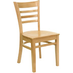 Sedia da Ristorante con Schienale a Doghe in Legno (Set da 2)