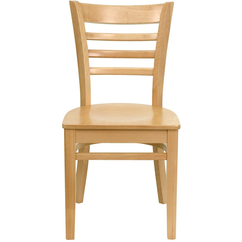 Sedia da Ristorante con Schienale a Doghe in Legno (Set da 2)
