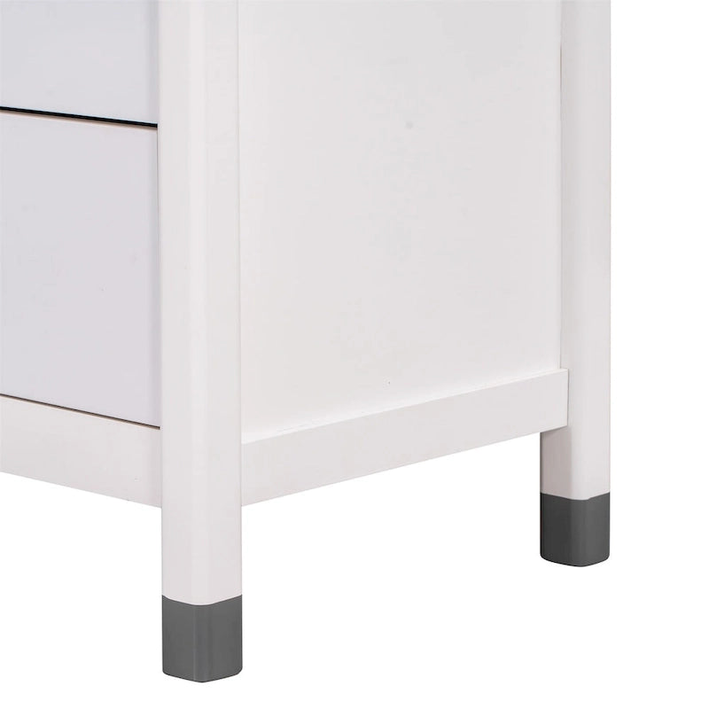 Comò a 6 cassetti, Crema / Bianco / Bianco+Rosa, per 1 Persona
