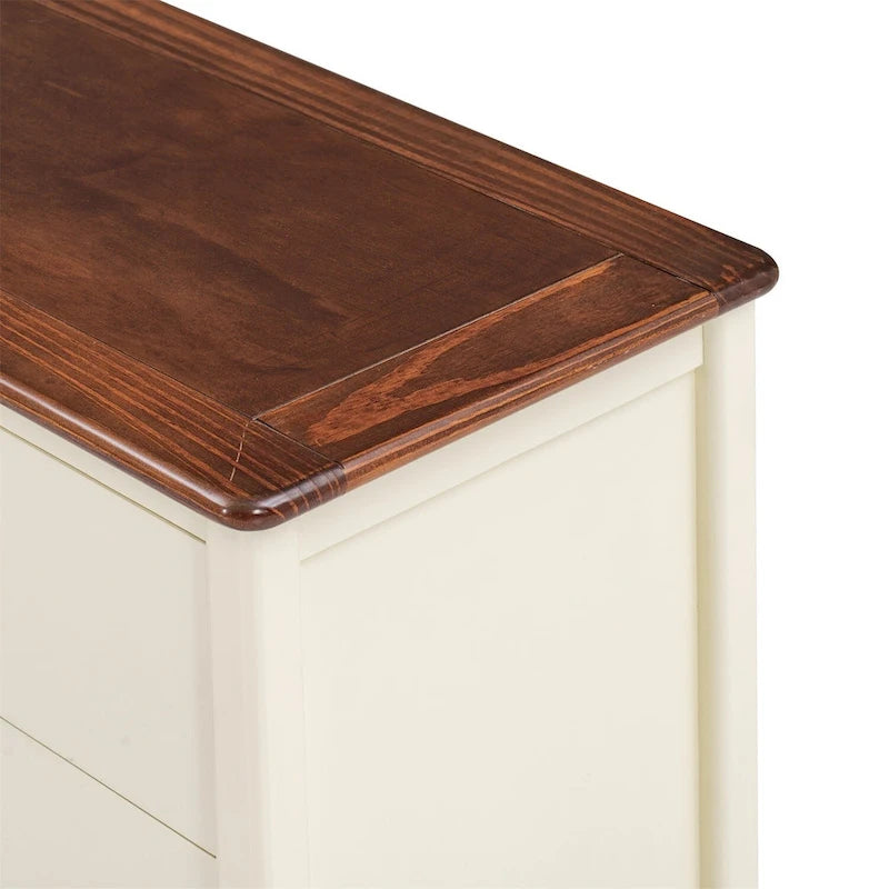 Comò a 6 cassetti, Crema / Bianco / Bianco+Rosa, per 1 Persona